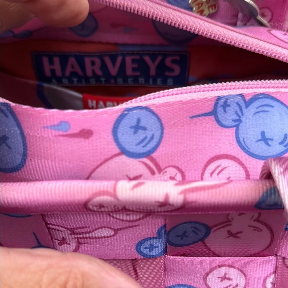 Harveys Pink and Blue Tote Bag with Geometric Design - Picture 7 of 7